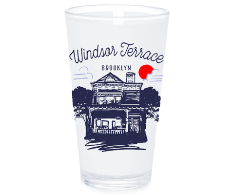 Windsor Terrace Brooklyn Sketch Pint Glass