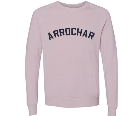 Arrochar Staten Island Crew Neck Pullover Sweatshirt in Dusty Rose
