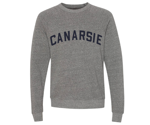 Canarsie Brooklyn Crew Neck Pullover Sweatshirt in Heather Gray