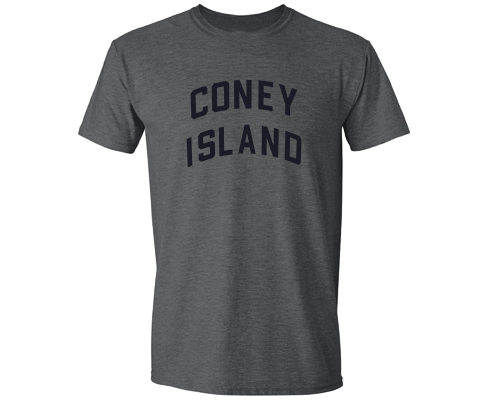 Coney Island Brooklyn Classic Sport Adult Tee Shirt in Deep Heather Gray