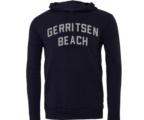 Gerritsen Beach Brooklyn Sport Hoodie with Pocket in Navy