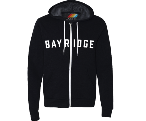 Bay Ridge Black Zip Up Hoodie