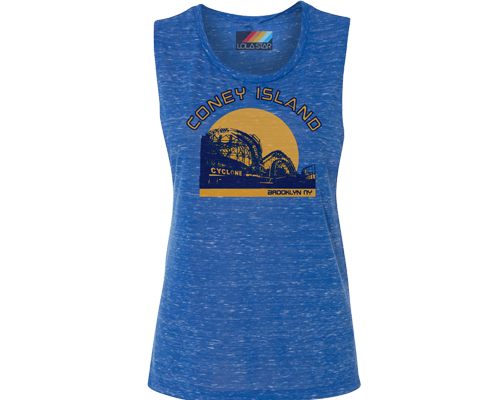 Coney island tank top for ladies,cyclone roller coaster design,Handmade gifts for her made in Brooklyn NY