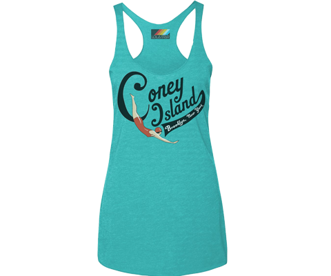Classic coney island tank top for ladies,retro style,handmade gifts for her made in Brooklyn NY