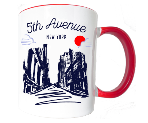 5th Ave Manhattan Sketch Mug