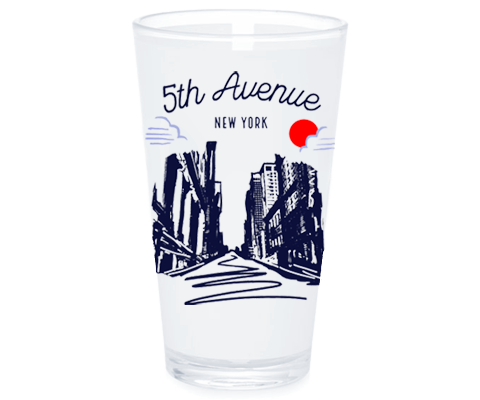 5th Avenue Manhattan Sketch Pint Glass