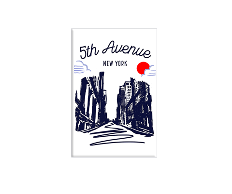 5th Ave New York Sketch Magnet