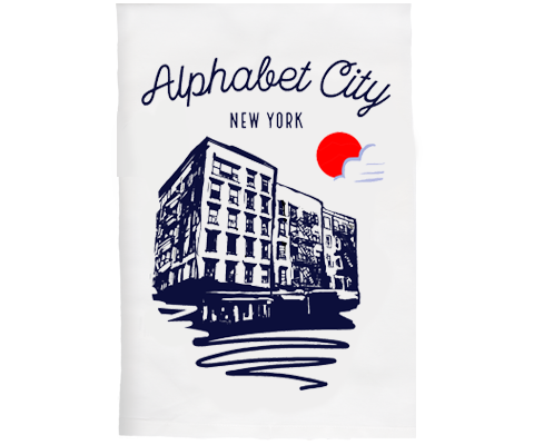 Alphabet City Manhattan Sketch Kitchen Tea Towel