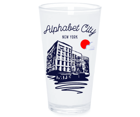 Alphabet City Manhattan Sketch Pint Glass