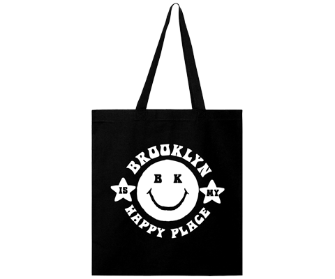Brooklyn is My Happy Place Black Tote Bag