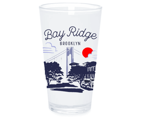 Bay Ridge Brooklyn Sketch Pint Glass