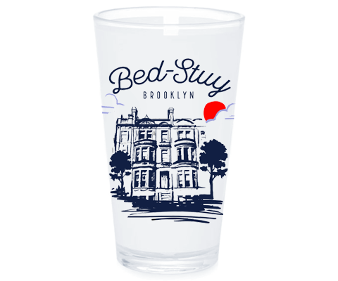 Bed-Stuy Brooklyn Sketch Pint Glass