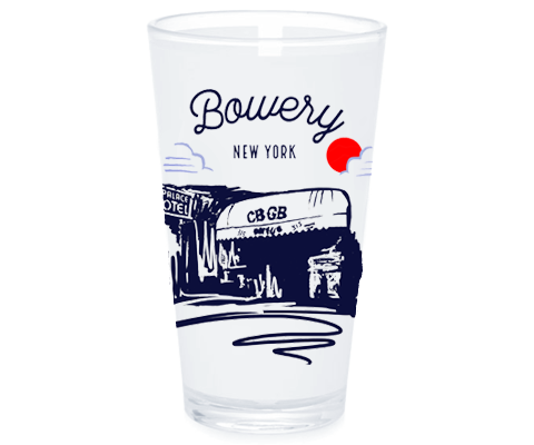 Bowery Manhattan Sketch Pint Glass
