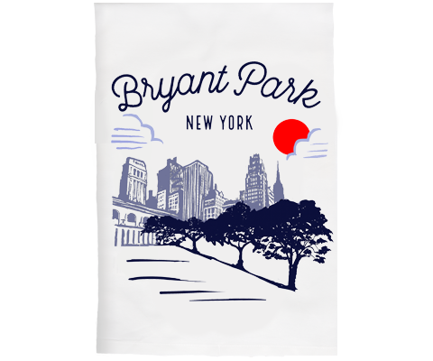 Bryant Park Manhattan Sketch Kitchen Tea Towel