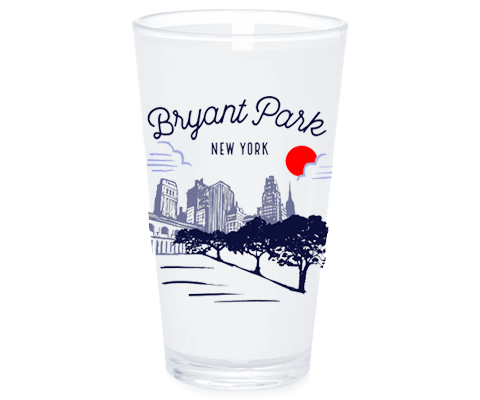 Bryant Park Manhattan Sketch Pint Glass