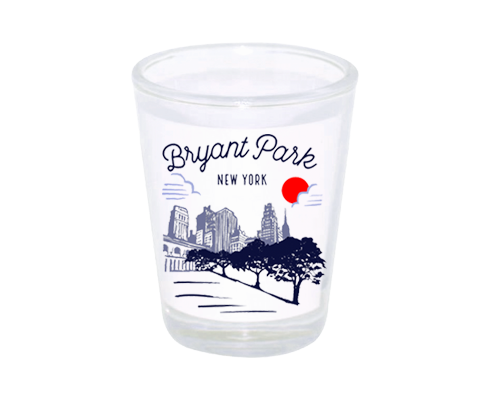 Bryant Park Manhattan Sketch Shot Glass