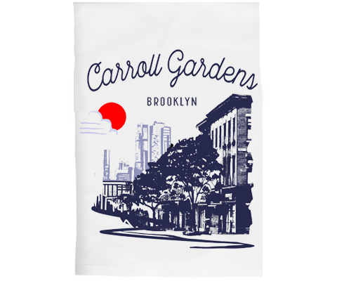 Carroll Gardens Brooklyn Sketch Kitchen Tea Towel