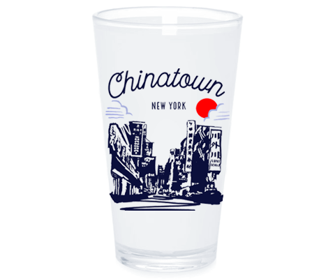 Chinatown Manhattan Sketch Pint Glass