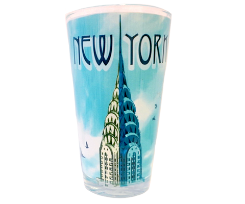 Load image into Gallery viewer, Chrysler Building Blue Sky New York Pint Glass
