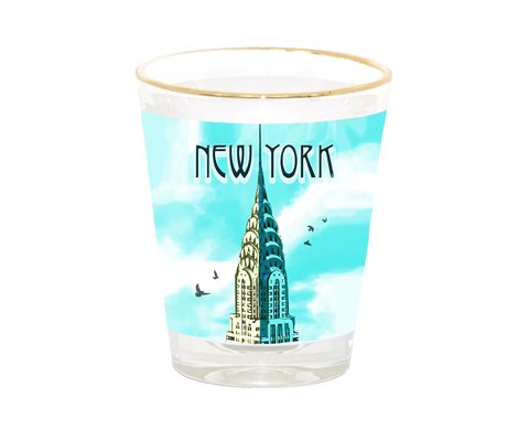 Load image into Gallery viewer, Chrysler Building Blue Sky New York Shot Glass
