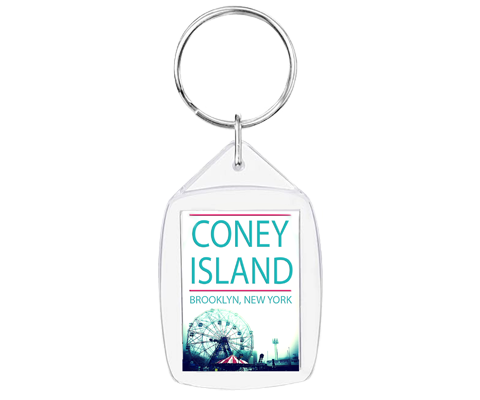 Coney Island Teal Skyline Keychain