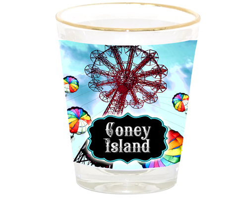 Load image into Gallery viewer, Coney Island Rainbow Parachute Shot Glass
