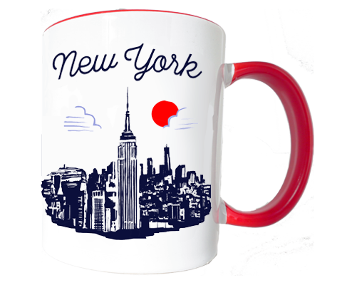 New York Empire State Building Manhattan Sketch Mug
