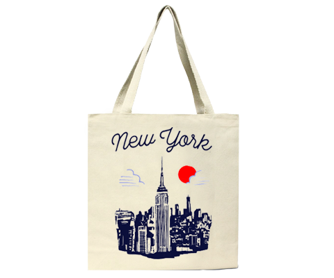 New York Empire State Building Manhattan Sketch Tote Bag