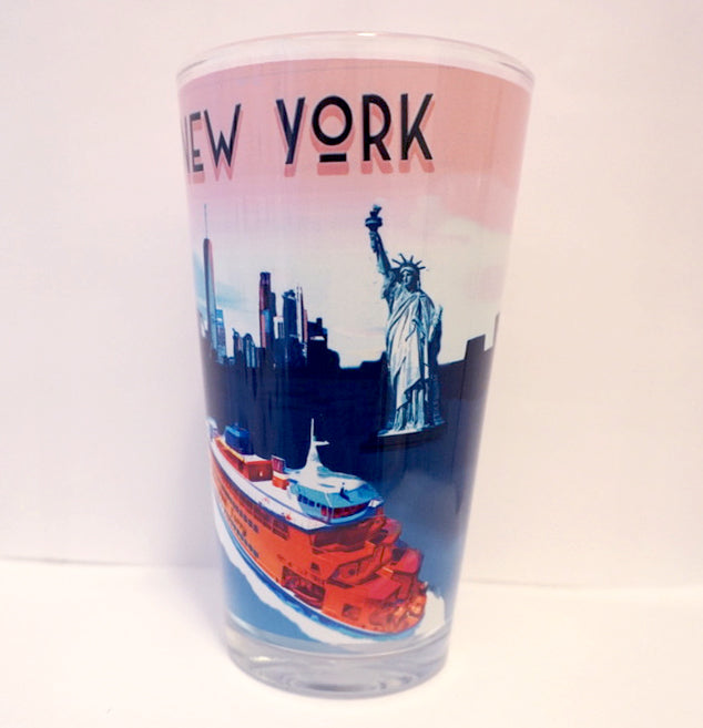 New York Ferry Sunset Pint Glass