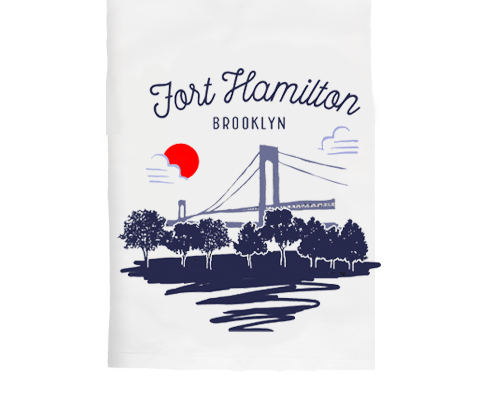 Load image into Gallery viewer, Fort Hamilton Brooklyn Sketch Kitchen Tea Towel
