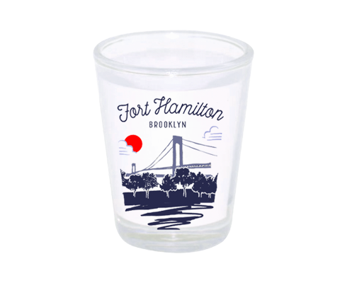 Load image into Gallery viewer, Fort Hamilton Brooklyn Sketch Shot Glass
