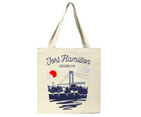 Load image into Gallery viewer, Fort Hamilton Brooklyn Sketch Tote Bag
