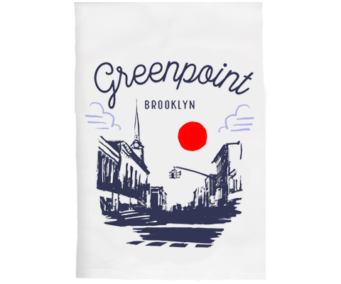Greenpoint Brooklyn Sketch Kitchen Tea Towel