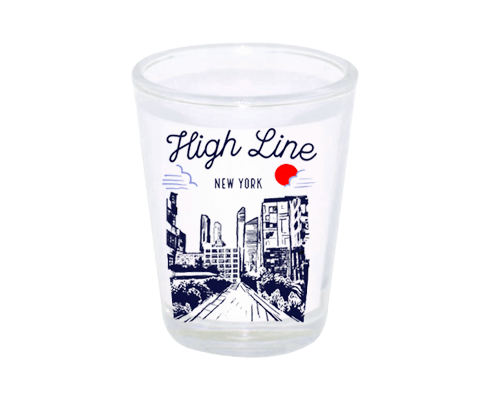 New York High Line Manhattan Sketch Shot Glass