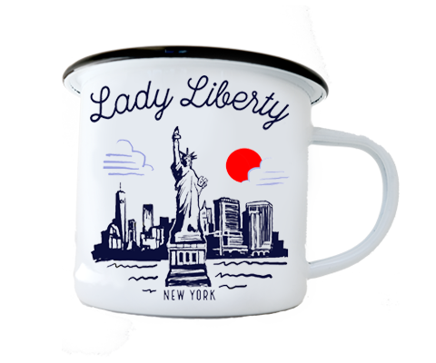 Statue of Liberty Manhattan Sketch Camp Mug