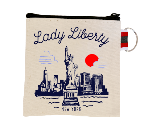 Load image into Gallery viewer, Statue of Liberty Manhattan Sketch Coin Purse
