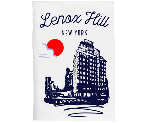 Lenox Hill Manhattan Sketch Kitchen Tea Towel