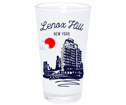 Lenox Hill Manhattan Sketch Pint Glass