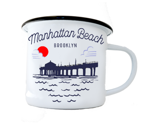 Manhattan Beach Brooklyn Sketch Camp Mug