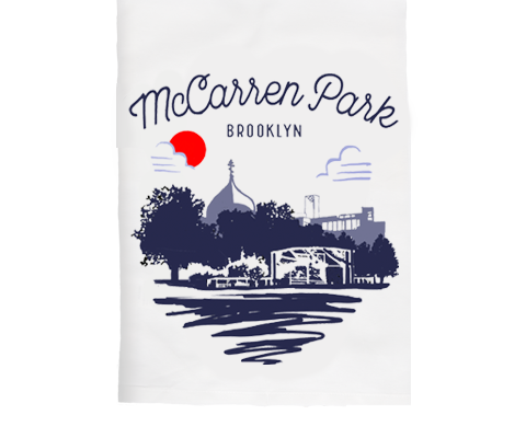 McCarren Park Brooklyn Sketch Kitchen Tea Towel