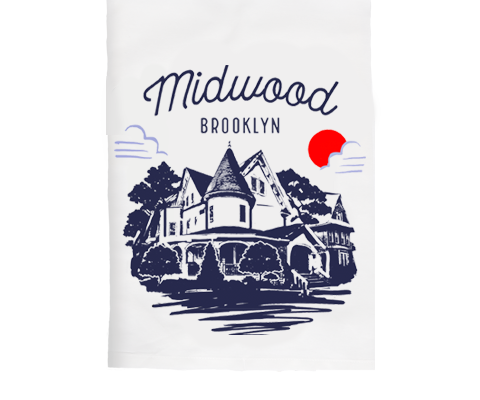 Midwood Brooklyn Sketch Kitchen Tea Towel
