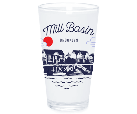 Mill Basin Brooklyn Sketch Pint Glass