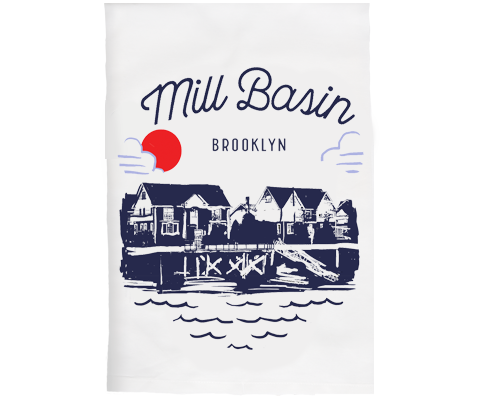 Mill Basin Brooklyn Sketch Kitchen Tea Towel