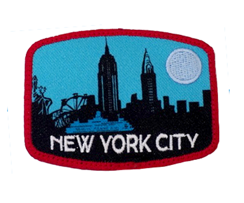 New York Blue Moon Skyline Embroidered Patch