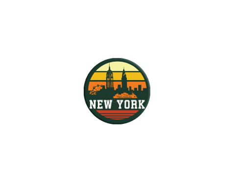 New York Orange Sunrise Button