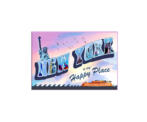 Retro New York is My Happy Place Magnet