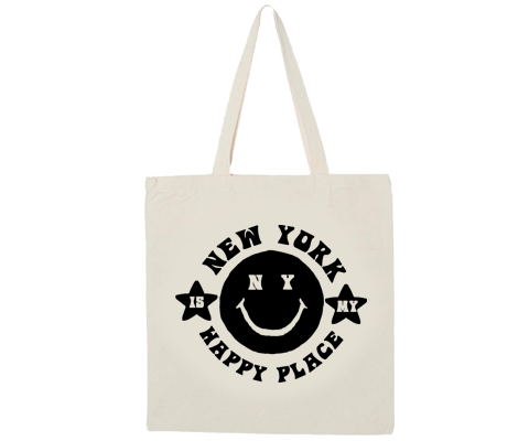 New York is my Happy Place Natural Tote Bag