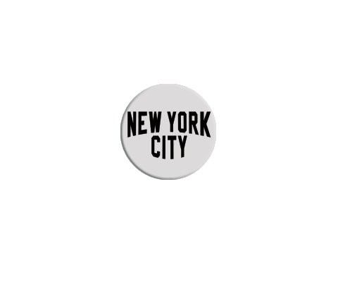 New York Iconic Font White Button