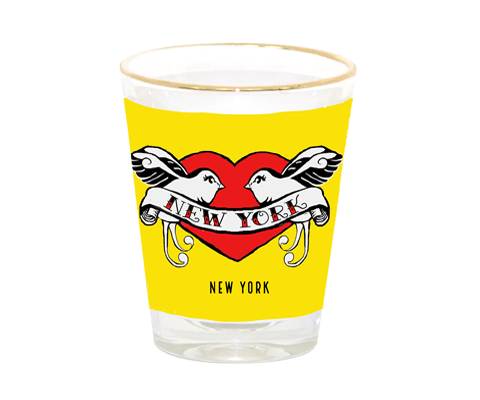 New York Lovebirds Shot Glass