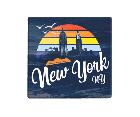New York Retro Skyline New York Coaster